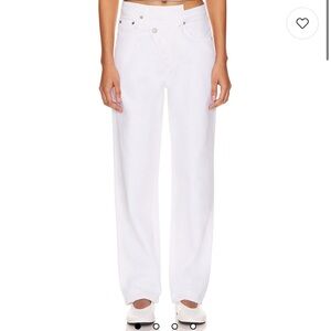Agolde Criss Cross White Jeans